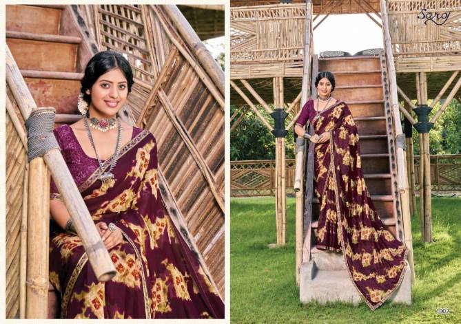 Saroj Aayushi Georgette Printed Regular Wear Latest Saree Collection